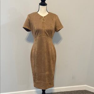 Calvin Klein faux suede sheath dress. size 4